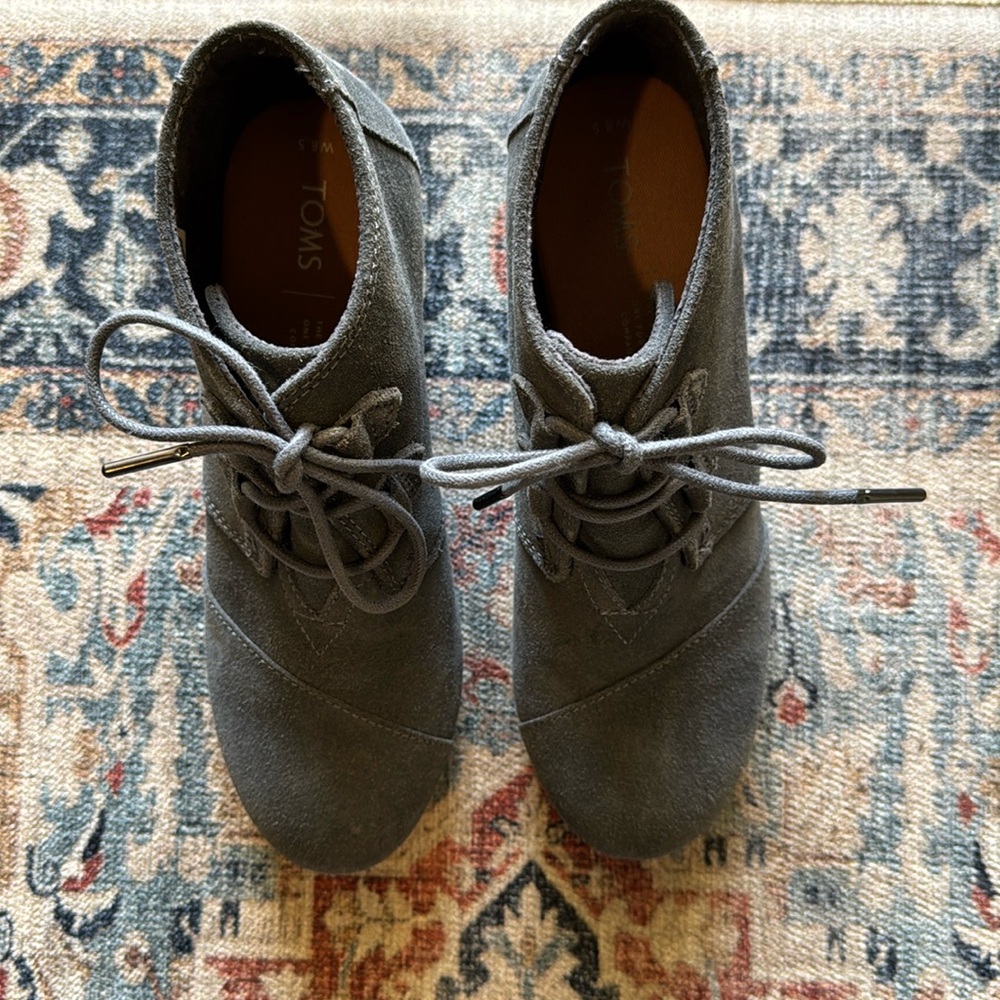 Suede Toms Wedge Booties